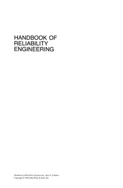 Handbook of Reliability Engineering.  Igor A. Ushakov
Copyright © 1994 John Wiley & Sons, Inc.
