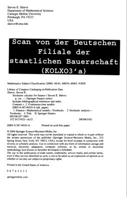 Shreve S.E. Stochastic Calculus For Finance II | PDF | Teaching ...
