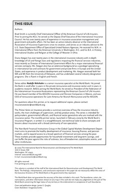 The Role of the Insurance Industry Association
ii
© 2009 The International Bank for Reconstruction and Development/The World