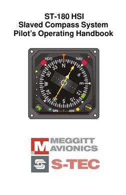  ST-180 HSI
Slaved Compass System
Pilot’s Operating Handbook
GPS
