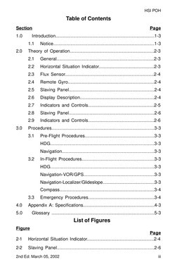 2nd Ed: March 05, 2002
iii
HSI POH
Table of Contents
Section
Page
1.0     Introduction.......................................
