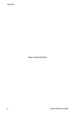 iv
     2nd Ed: March 05, 2002
HSI POH
Page Intentionally Blank
