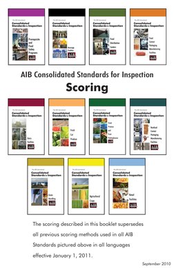 AIB Inspection Standards and Scoring 2021 | PDF | Food Safety | Risk