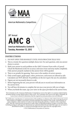 The Committee on the American Mathematics Competitions reserves the right to re-examine students before 
deciding whether to