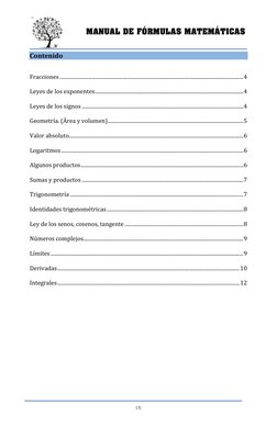 MANUAL DE FÓRMULAS MATEMÁTICAS 
                                                                              
[3] 
 
C