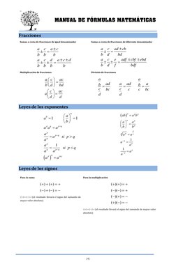 MANUAL DE FÓRMULAS MATEMÁTICAS 
                                                                              
[4] 
 
F