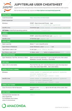 CONTINUED ON BACK →
INSTALLATION
LAUNCH
INSTALL PYTHON 2 KERNEL
QUICK START
OPEN APPLICATIONS
EDIT FILES
KERNEL SHUT DOWN
SHU