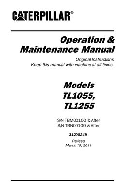 TL1055 TL1255 31200249 - I - TL1055 TL1255 - Cat - Omm PDF | PDF