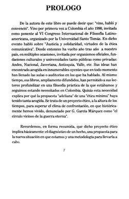 PROLOGO 
De la autora de este libro se puede decir que: "vino, habló y 
convenció". Vino por primera vez a Colombia el año 19