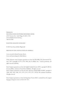 Published by:
MULTIPLICATION NETWORK MINISTRIES (MNM)
22515 Torrence Ave., Sauk Village, IL 60411, USA
www.multiplicationnetw