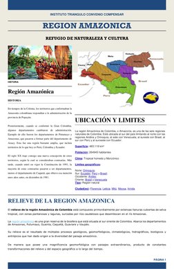 INSTITUTO TRIANGULO CONVENIO COMPENSAR 
 
PÁGINA 1 
REGION AMAZONICA 
REFUGIO DE NATURALEZA Y CULTURA 
 
HISTORIA 
Región A