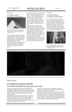 Martes, 20 de septiembre de
AAAA
NOTICIAS HOY
Número 10
Mirjam Nilsson 
La exclusiva del día
Las últimas actualizaciones
Para