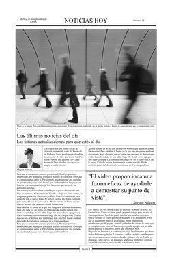 Martes, 20 de septiembre de
AAAA
NOTICIAS HOY
Número 10
Título de la imagen: Para que el documento parezca profesional, Word