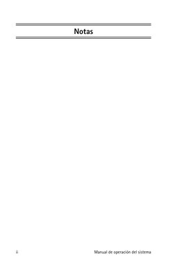 ii
Manual de operación del sistema
Notas

