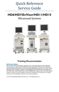 Quick Reference 
Service Guide 
HD6/HD7/EnVisor/HD11/HD15 
Ultrasound Systems 
 
 
Training Documentation 
 
CSIP Level 2 Not