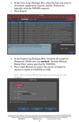 6. In the View Logs Dialogue Box select the logs you want to 
download. Application, System, and Dr. Watson are 
typically wh