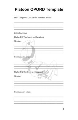 Opord Legend Example Platoon OPORD Template Guide | PDF
