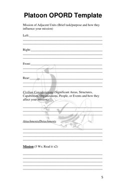 Platoon Opord Example.pdf Platoon OPORD Template Guide | PDF