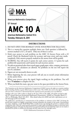 INSTRUCTIONS
1. DO NOT OPEN THIS BOOKLET UNTIL YOUR PROCTOR TELLS YOU.
2. This is a twenty-five question multiple choice test