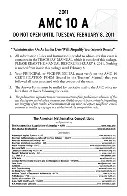 **Administration On An Earlier Date Will Disqualify Your School’s Results**
1. All information (Rules and Instructions) neede