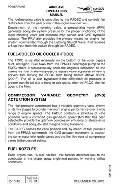 POWERPLANT
AIRPLANE
OPERATIONS
MANUAL
 
2-10-10
 
Page
2
 
Code
01
 
DECEMBER 20, 2002
The fuel-metering valve is controlled