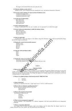 The triggers can be initiated before the event or after the event.  
 
29. What does database security refer to?  
Database