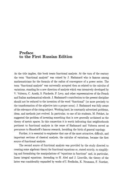 Preface 
to the First Russian Edition 
As the title implies, this book treats functional analysis. At the turn of the century
