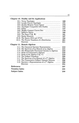 Chapter 10. Duality and Its Applications 
10.1. Vector Topologies 
............................... . 
10.2. Locally Convex To
