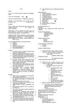 CHN
History
Act No. 157- Creation of Board of Health of the Philippine 
(BON)
Act No. 1407- Abolish BOH         DILG
1919 Mrs