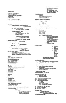 Tetanus Toxiod
T1- anytime during pregnancy
T2- 4 weeks of pregnancy
T3- 6months/ 244 weeks of pregnancy
T4- 1 year old
T5- a