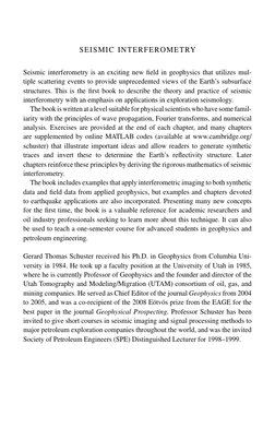SEISMIC INTERFEROMETRY
Seismic interferometry is an exciting new ﬁeld in geophysics that utilizes mul-
tiple scattering event