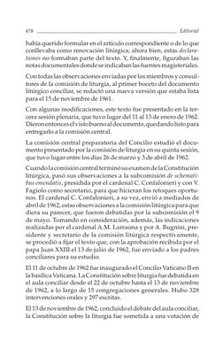 había querido formular en el artículo correspondiente o de lo que 
conllevaba como renovación litúrgica; ahora bien, estas de