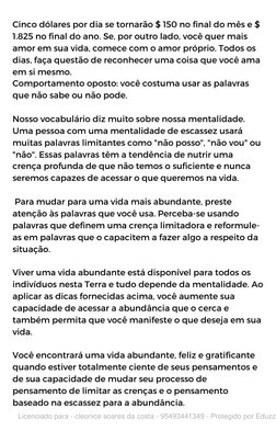 Cinco dólares por dia se tornarão $ 150 no final do mês e $
1.825 no final do ano. Se, por outro lado, você quer mais
amor em