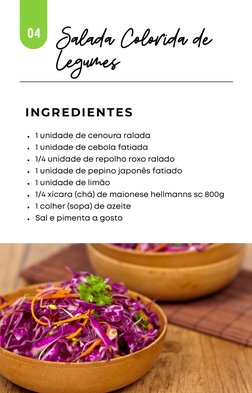 1 unidade de cenoura ralada
1 unidade de cebola fatiada
1/4 unidade de repolho roxo ralado
1 unidade de pepino japonês fatiad