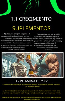 1.1 CRECIMIENTO
SUPLEMENTOS
1.1 (Esto significa la primera parte del 
capítulo uno). Aquí cubriremos lo mejor.
Suplementos pa