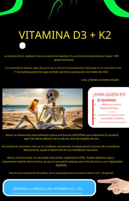 .
VITAMINA D3 + K2
La vitamina D3 en realidad no es una vitamina en absoluto. Es una hormona esteroide que regula 1.000
genes