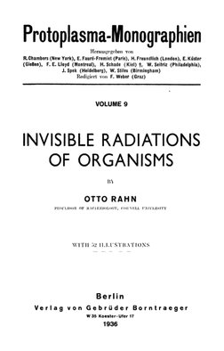 Protoplasma-Monographien
Herausgogebeu von
R. Chambers (New York), E.Faure'-Fremiet (Paris), H.Freundlich (London), E.Kiister
