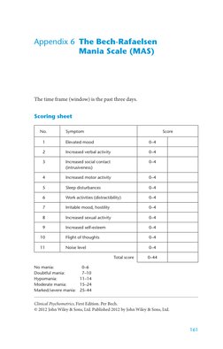 Bech-Rafaelsen Mania Scale (MAS) Guide | PDF | Mania | Cognitive Science