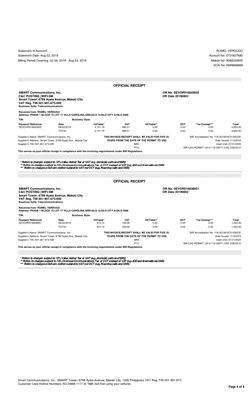 Page 4 of 4
Statement of Account
ROMEL VERDUGO
Statement Date: Aug 03, 2019
Account No: 0731827680
Billing Period Covering: J