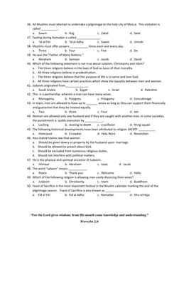 World Religions Summative Test | PDF | God | Catholic Church