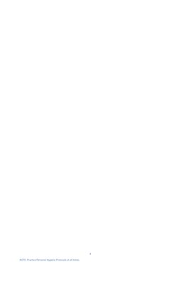 8  
NOTE: Practice Personal Hygiene Protocols at all times.  
  
  
  
 
  
  
  
