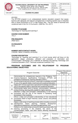TTL 2 Course Syllabus Overview | PDF | Educational Technology | Project ...