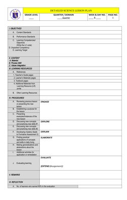 5E Science Lesson Plan Template | PDF | Lesson Plan | Learning