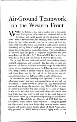 Air-Ground Teamwork
on the Western Front
HEN the history of this war is written, one of the signifi-
cant developments t6 be