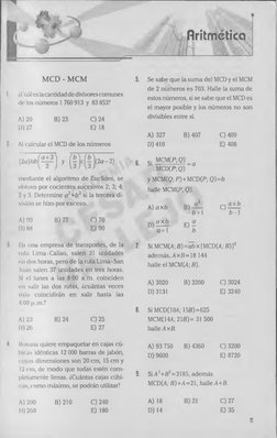MCD - MCM
I 
¿( 'i lál es la cantidad de divisores comunes 
de los números 1 760 913 y 83 853?
A) 20 
B) 23 
C) 24
D) 27 
E)