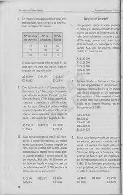 Academia César Vallejo
_  Material Didáctico N.° 2
8. 
Se reparten una gratificación entre tres 
trabajadores de acuerdo a la
