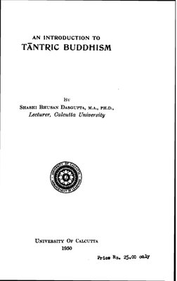 Dasgupta An Introduction To Tantric Buddhism PDF Vajrayana  