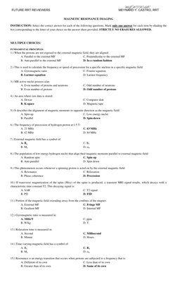 MRI Questions and Answers Review Guide | PDF
