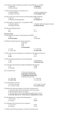 MRI Questions and Answers Review Guide | PDF