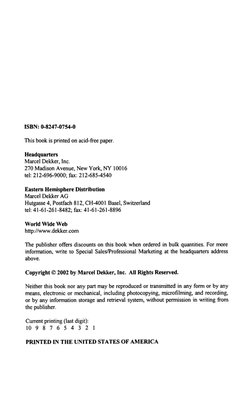 ISBN: 0-8247-0754-0 
This  book is printed  on  acid-free  paper 
Headquarters 
Marcel  Dekker,  Inc. 
270  Madison  Avenue,